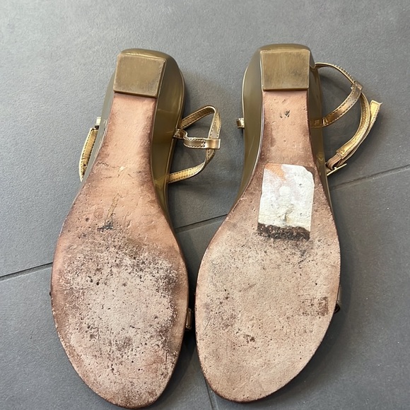 Stuart Weiztman Wedges sandals size 6 light gold - Picture 5 of 6